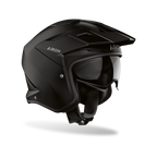 Airoh Kombakt nero opaco, casco jet 2 in 1 con frontino e sun visor, vista laterale di tre quarti