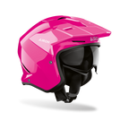 Airoh Kombakt rosa lucido, casco jet 2 in 1 con frontino e sun visor, vista laterale di tre quarti