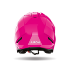Airoh Kombakt rosa lucido visto da dietro, con logo Airoh sulla calotta