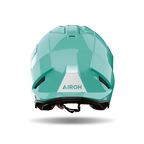 Airoh Kombakt verde acqua lucido visto da dietro, con logo Airoh sulla calotta