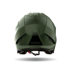 Airoh Kombakt verde militare opaco visto da dietro, con logo Airoh sulla calotta