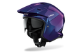 Casco jet Airoh Kombakt Shimmer blu viola, vista tre quarti anteriore sinistra