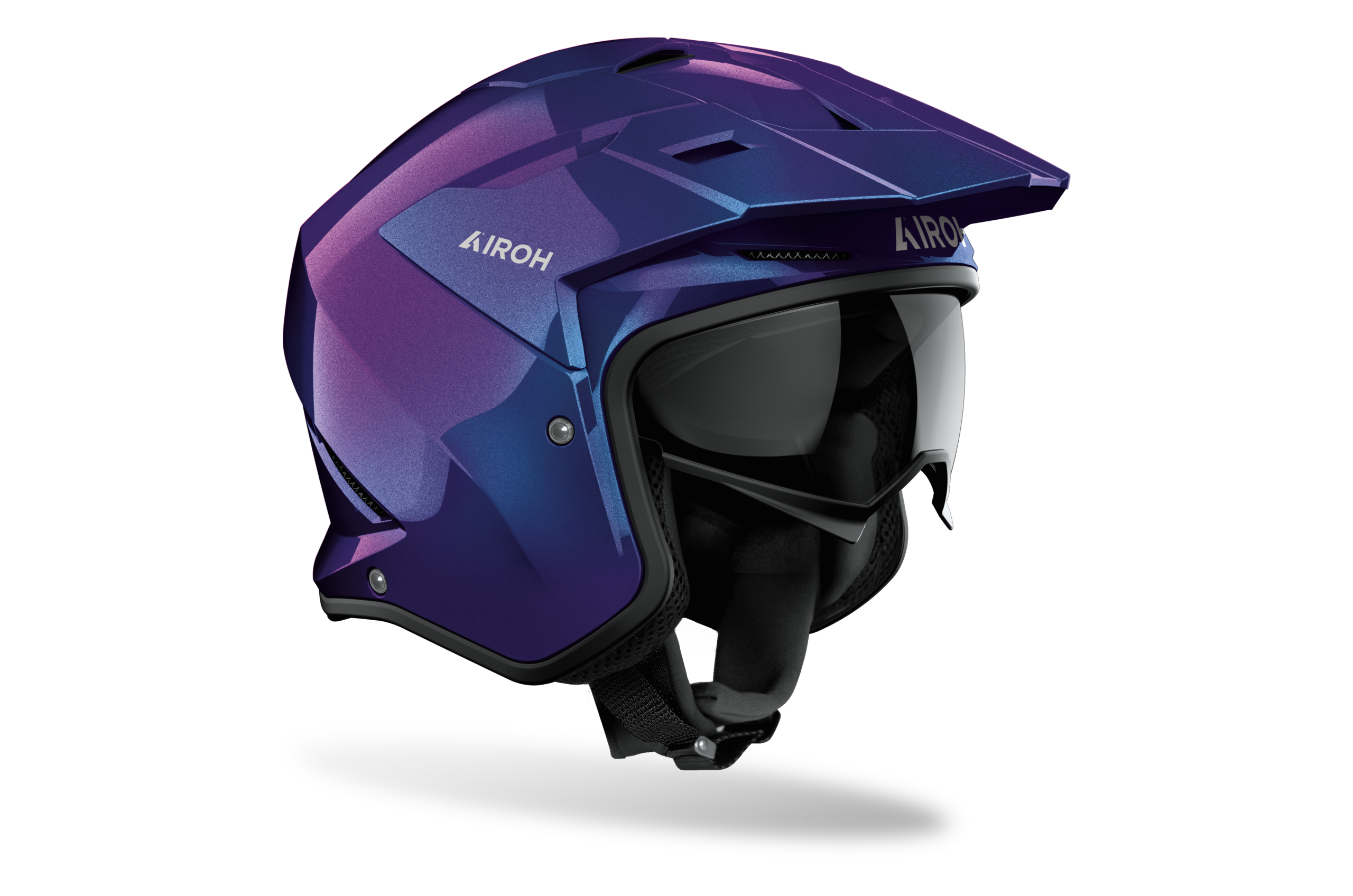 Airoh Kombakt Shimmer blu viola codice KO35, lato destro