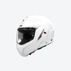 Casco modulare Airoh Mathisse II Color bianco lucido, vista tre quarti anteriore sinistra