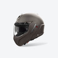 Casco modulare Airoh Mathisse II Color bronzo opaco, vista tre quarti anteriore sinistra