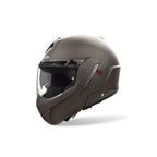 Casco modulare Airoh Mathisse II Color bronzo opaco, vista tre quarti anteriore sinistra