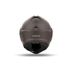 Retro del casco modulare Airoh Mathisse II bronzo opaco con logo Airoh chiaro