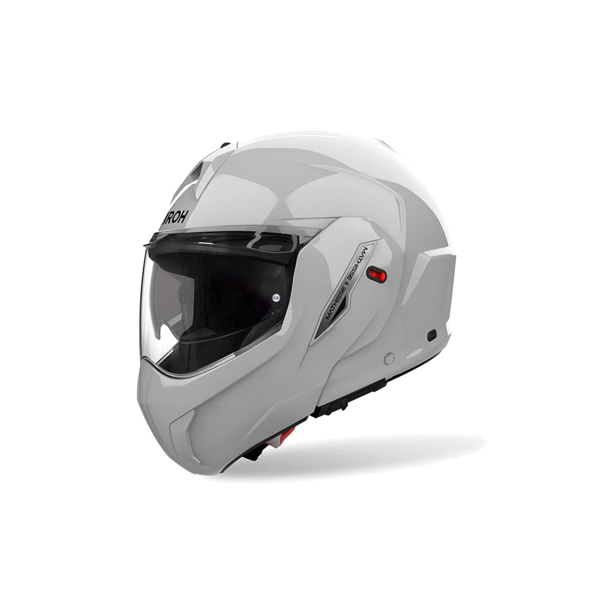 Casco modulare Airoh Mathisse II Color grigio cemento lucido, tre quarti anteriore sinistra