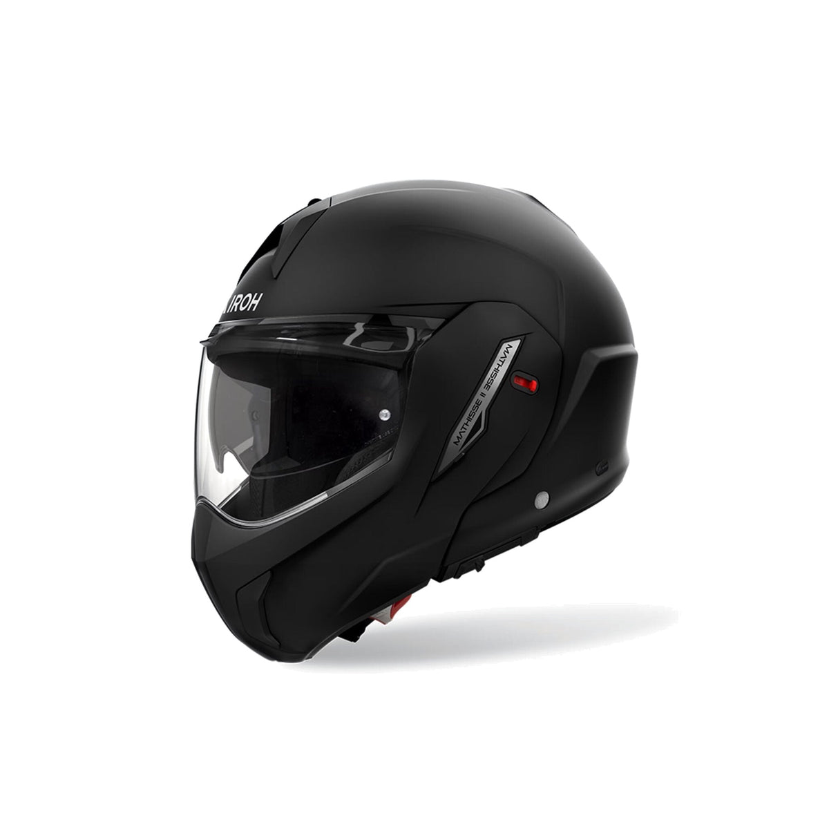 Casco modulare Airoh Mathisse II Color nero opaco, vista tre quarti anteriore sinistra