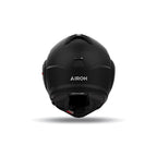 Retro del casco modulare Airoh Mathisse II nero opaco con logo Airoh chiaro