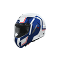 Airoh Mathisse II Genius Bianco/Blu/Rosso Lucido MTH2G55, casco modulare, vista laterale