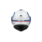 Airoh Mathisse II Genius Bianco/Blu/Rosso Lucido MTH2G55, casco modulare, visto da dietro