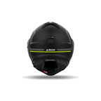 Airoh Mathisse II Genius Nero/Grigio/Giallo Opaco MTH2G31, casco modulare, visto da dietro