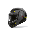 Airoh Mathisse II Genius Nero/Grigio/Giallo Opaco MTH2G31, casco modulare, vista di tre quarti dal lato sinistro