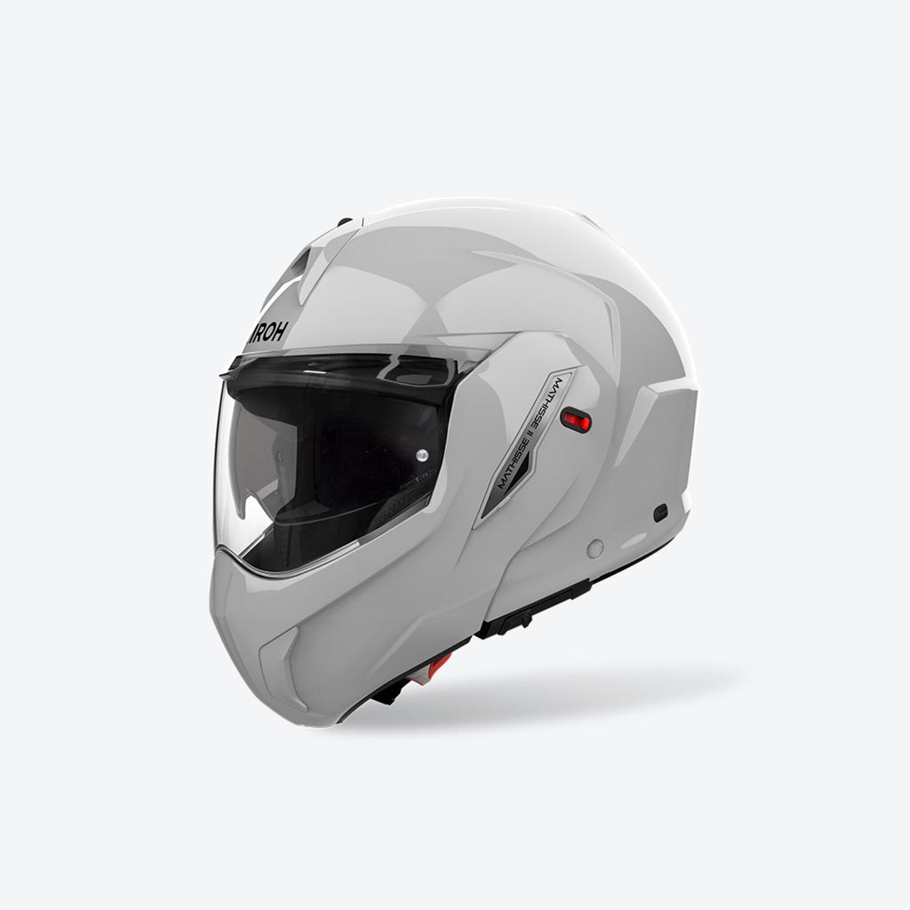 Casco modulare Airoh Mathisse II Color grigio cemento lucido, tre quarti anteriore sinistra