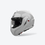 Casco modulare Airoh Mathisse II Color grigio cemento lucido, tre quarti anteriore sinistra