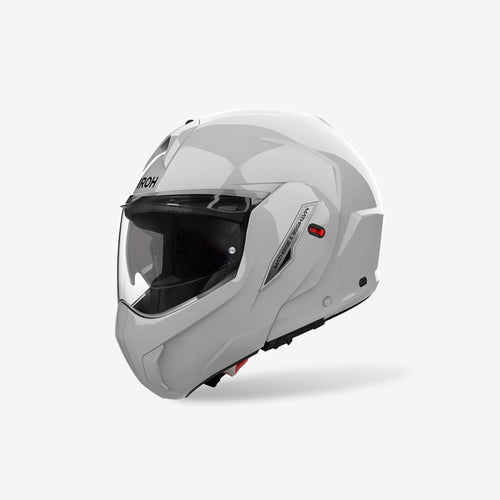 Casco modulare Airoh Mathisse II Color grigio cemento lucido, tre quarti anteriore sinistra