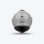 Retro del casco modulare Airoh Mathisse II grigio cemento lucido con logo Airoh