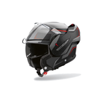 Airoh Mathisse II Magnet Nero/Grigio/Rosso Opaco MTH2M17, casco modulare, con la mentoniera aperta