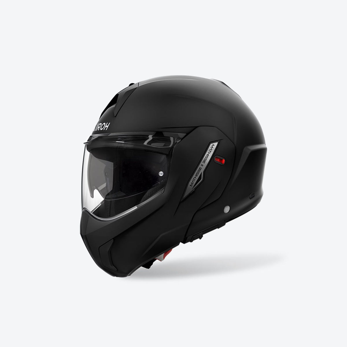 Casco modulare Airoh Mathisse II Color nero opaco, vista tre quarti anteriore sinistra
