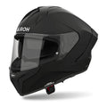Airoh Matryx Color Nero Opaco (MX11), casco integrale visto di tre quarti dal lato sinistro, grafica nera opaca a tinta unita