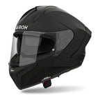 Airoh Matryx Color Nero Opaco (MX11), casco integrale visto di tre quarti dal lato sinistro, grafica nera opaca a tinta unita