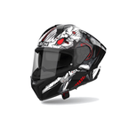 Airoh Matryx Nytro Nero/Bianco/Rosso Lucido MXN35, casco integrale, vista di tre quarti dal lato sinistro