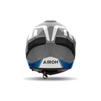 Airoh Matryx Rider Grigio/Blu/Giallo Fluo Lucido MXR18, casco integrale, visto da dietro