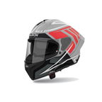 Airoh Matryx Rider Grigio/Rosso/Nero Opaco MXR55, casco integrale, vista di tre quarti dal lato sinistro