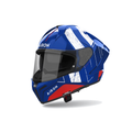 Airoh Matryx Scope Blu/Rosso/Bianco Lucido MXS55, casco integrale, vista di tre quarti dal lato sinistro