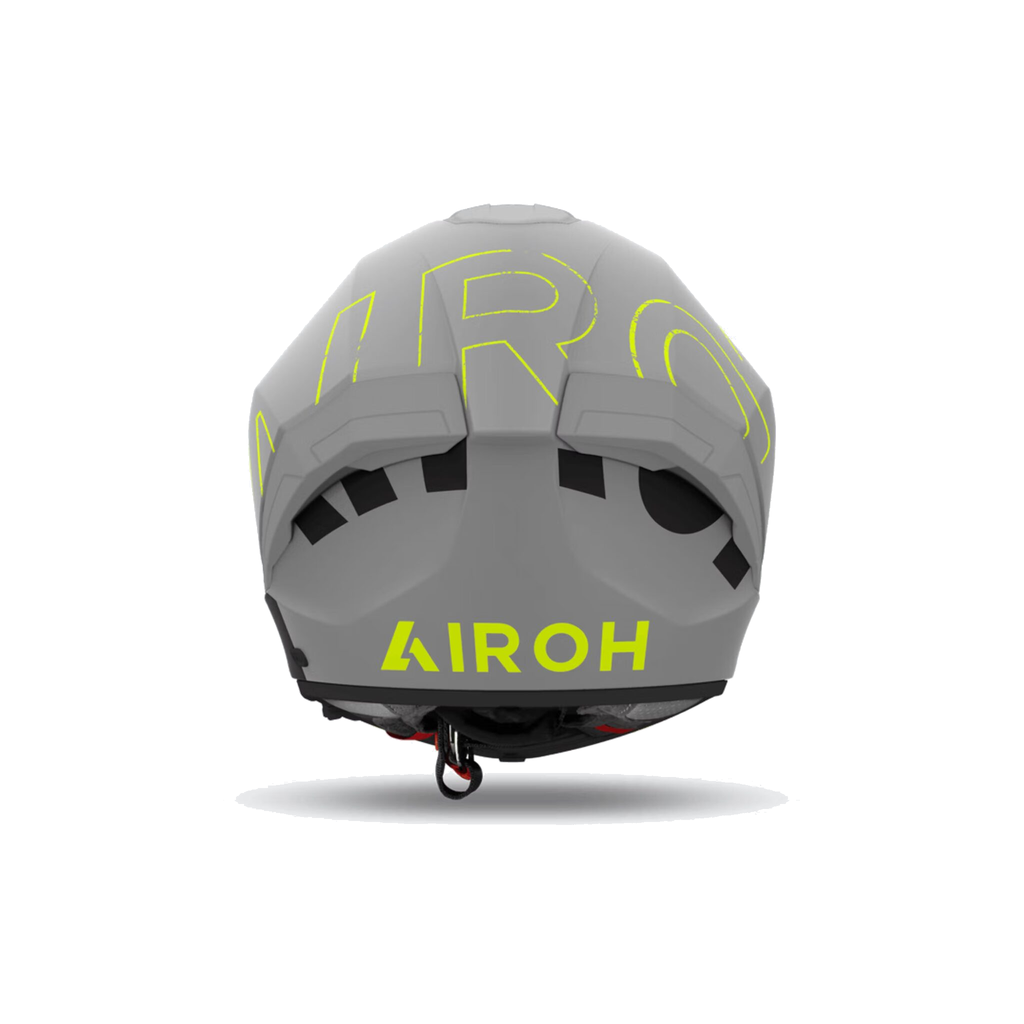 Airoh Matryx Scope Grigio/Giallo Fluo Opaco MXS31, casco integrale, visto da dietro