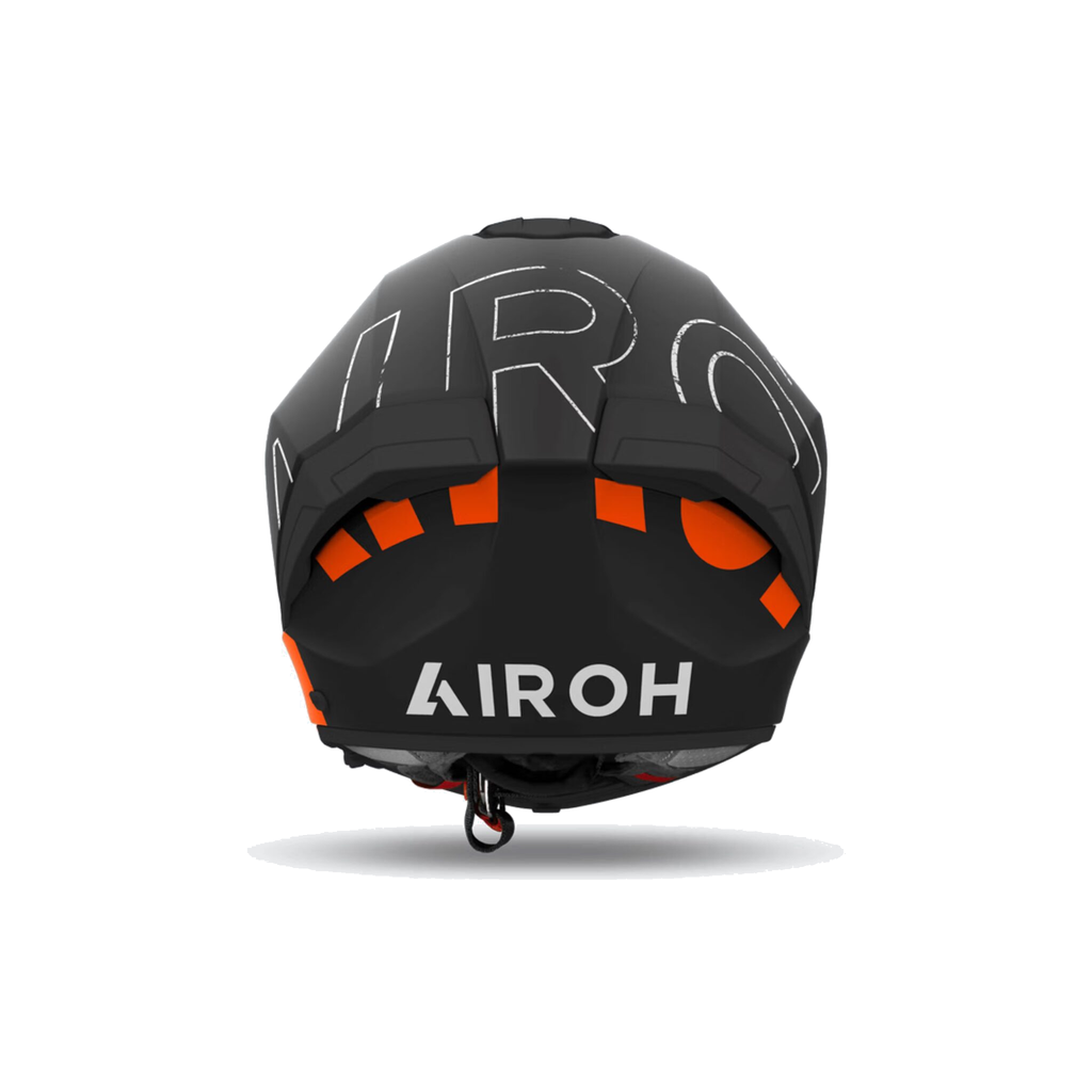 Airoh Matryx Scope Nero/Arancio Opaco MXS32, casco integrale, visto da dietro