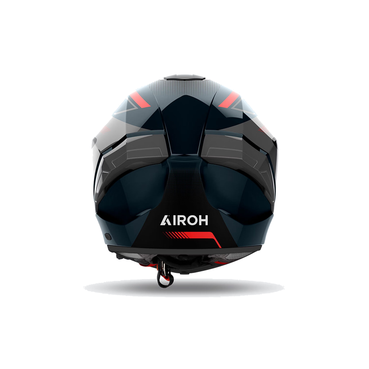 Airoh Matryx Wide Nero/Rosso Lucido MXW55, casco integrale, visto da dietro