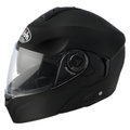 Casco modulare Airoh Rides nero opaco, vista di tre quarti anteriore sinistra