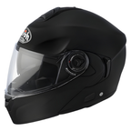 Casco modulare Airoh Rides nero opaco, vista di tre quarti anteriore sinistra