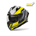 Airoh Spark 2 Blade Giallo Lucido (SP2B31), casco integrale visto di tre quarti anteriore, con badge 5 stelle SHARP