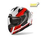 Airoh Spark 2 Blade Rosso Lucido (SP2B55), casco integrale visto di tre quarti anteriore, con badge 5 stelle SHARP