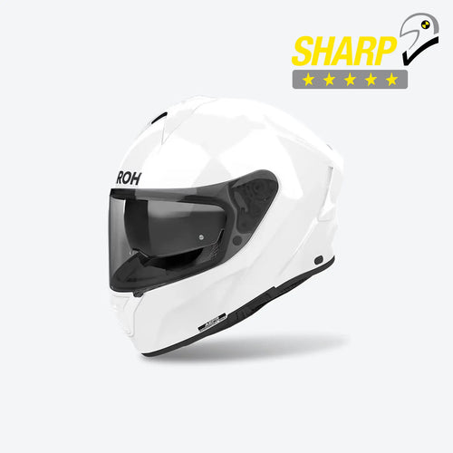Casco integrale Airoh Spark 2 Color bianco lucido, vista tre quarti anteriore sinistra