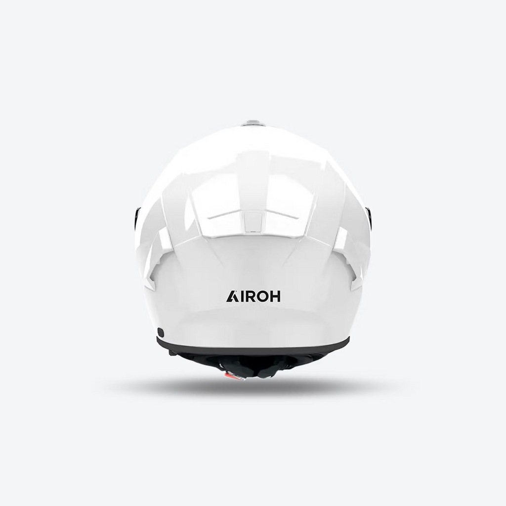 Spark 2 Color Airoh in bianco lucido, vista frontale con calotta HRT