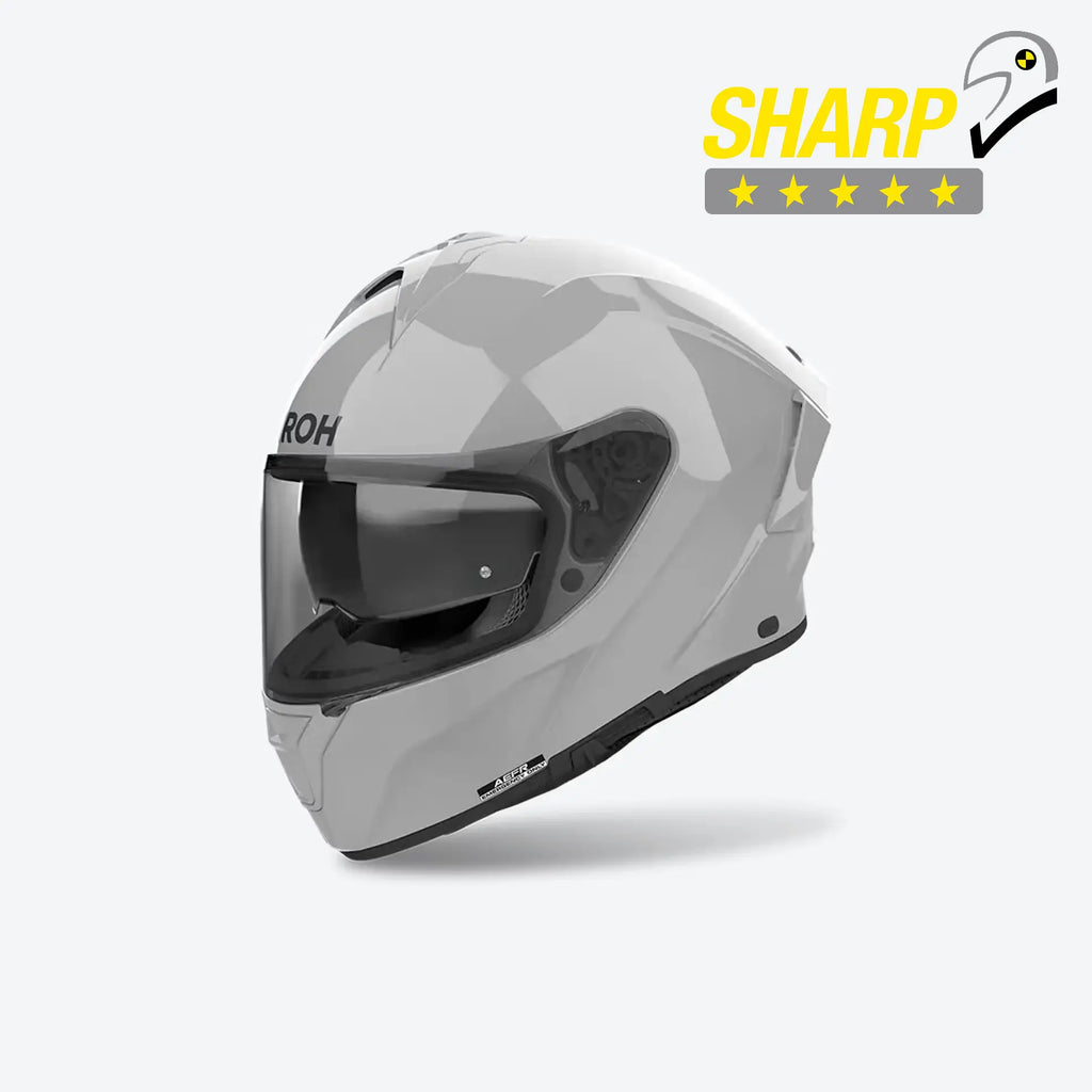 Casco integrale Airoh Spark 2 Color grigio cemento lucido, vista tre quarti anteriore sinistra