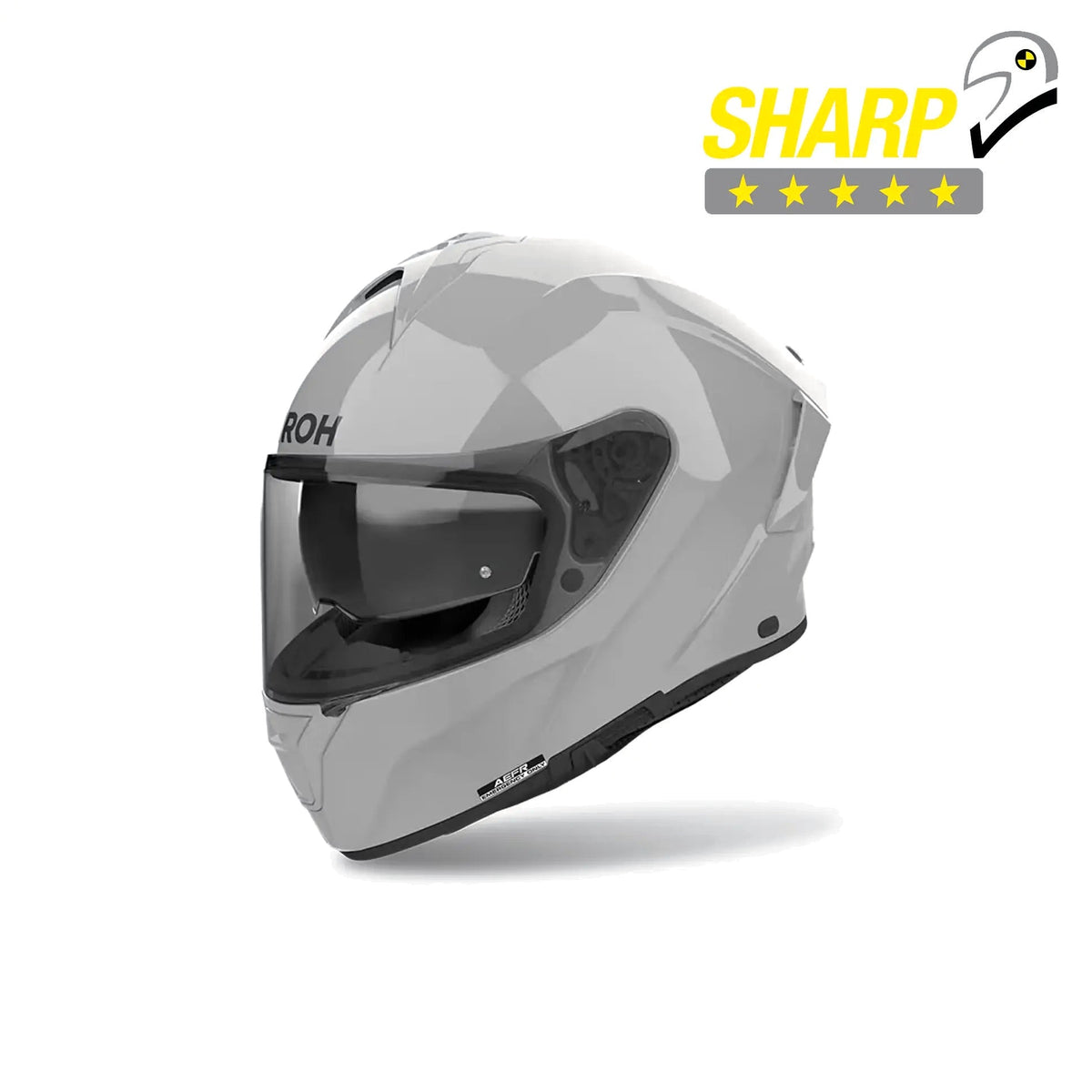 Casco integrale Airoh Spark 2 Color grigio cemento lucido, vista tre quarti anteriore sinistra