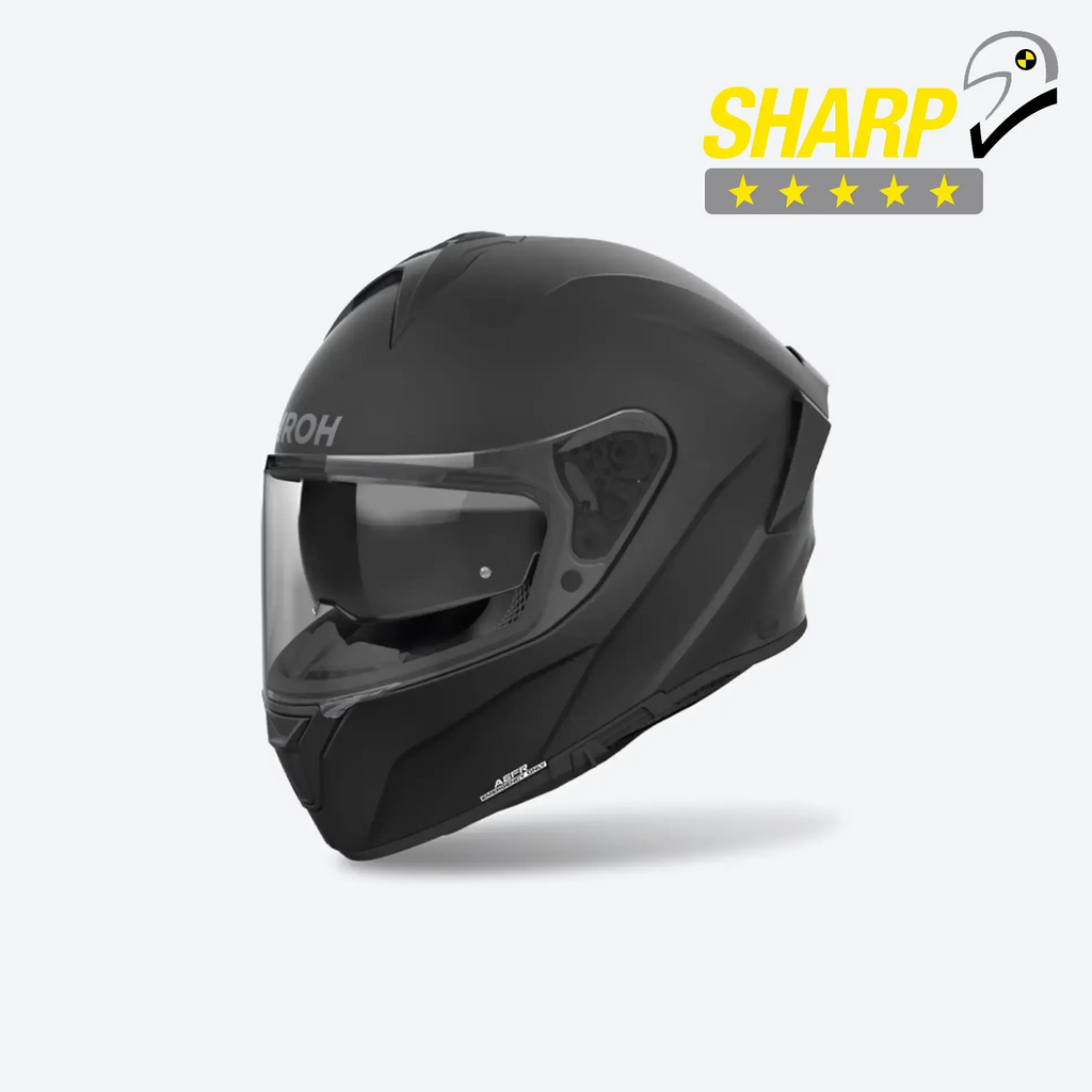 Casco integrale Airoh Spark 2 Color nero opaco, vista tre quarti anteriore sinistra