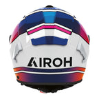 Airoh Spark 2 Lively SP2L38, vista posteriore con logo Airoh su fondo bianco multicolore