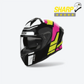 Casco integrale Airoh Spark 2 Lively nero fucsia, vista tre quarti anteriore sinistra