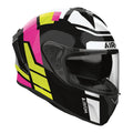 Airoh Spark 2 Lively nero fucsia giallo SP2L33, visto di tre quarti dal lato opposto