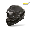 Airoh Spark 2 Luma Verde Militare Opaco (SP2L70), casco integrale visto di tre quarti anteriore, con badge 5 stelle SHARP