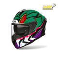 Airoh Spark 2 Rex Lucido (SP2RX33), casco integrale visto di tre quarti anteriore, con badge 5 stelle SHARP