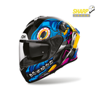Airoh Spark 2 Stranger Lucido (SP2ST35), casco integrale visto di tre quarti anteriore, con badge 5 stelle SHARP