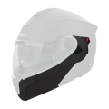 Mentoniera Nero Opaco originale Airoh SPEC11M per casco Specktre, mostrata su un casco in trasparenza, foto ufficiale del ricambio