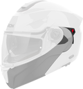Mentoniera Grigio Cemento Lucido originale Airoh SPEC98M per casco Specktre, mostrata su un casco in trasparenza, foto ufficiale del ricambio